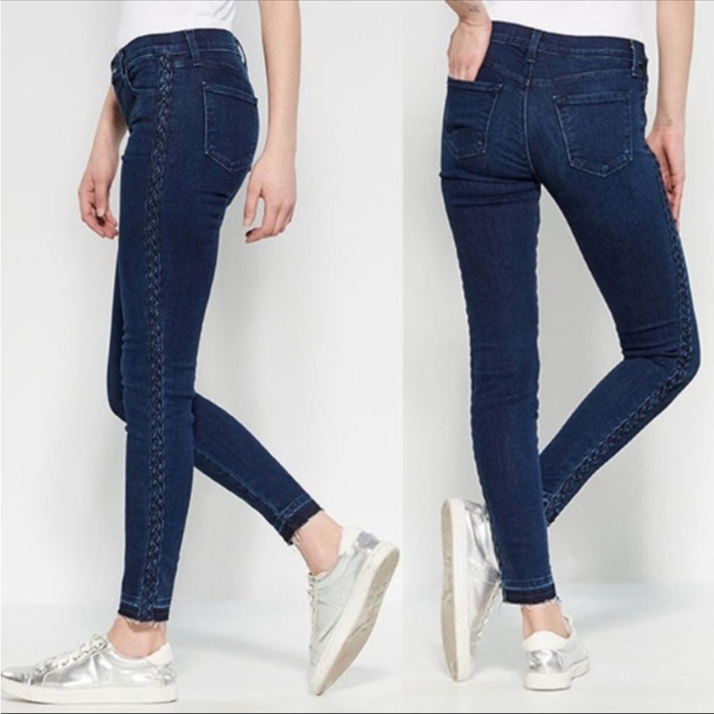 J Brand Women’s 620 Super Skinny Mid Rise Braided Jeans In Catonite Blue 26